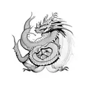 Dragon abstract tattoo design idea