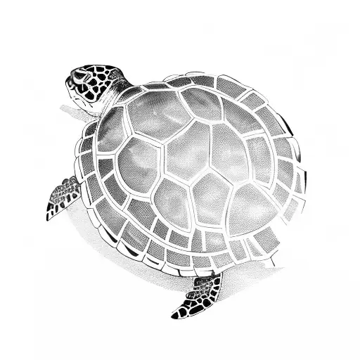 sea turtle with soccer ball tattoo design idea