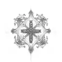 orthodox cross tattoo design idea
