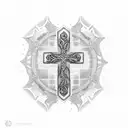 orthodox cross tattoo design idea
