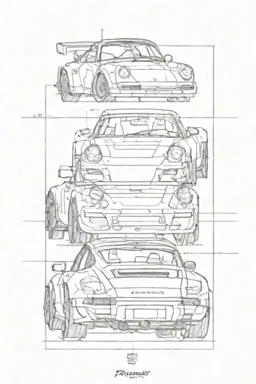 porsche 911 rwb old tattoo design idea