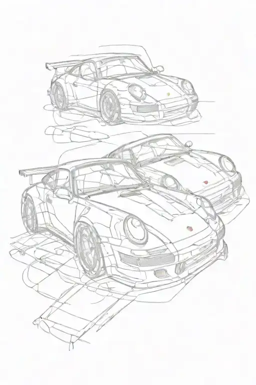 porsche 911 rwb tattoo design idea