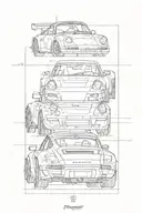 porsche 911 rwb old tattoo design idea