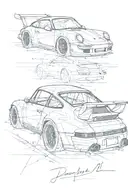 porsche 911 rwb old tattoo design idea