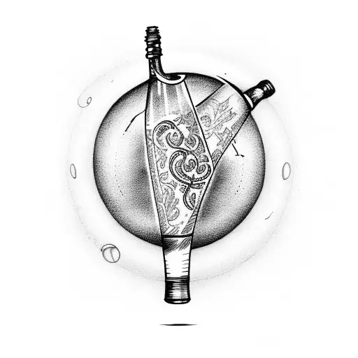 A wine bottle with a musical staff wrapping around it tattoo design idea