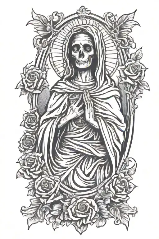 death like holy mary  tattoo design idea
