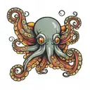 cute Octopus  tattoo design idea