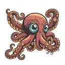 cute Octopus  tattoo design idea