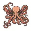 cute Octopus  tattoo design idea