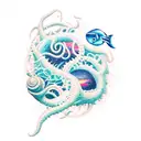 deep sea transition up into a sunset tattoo design idea