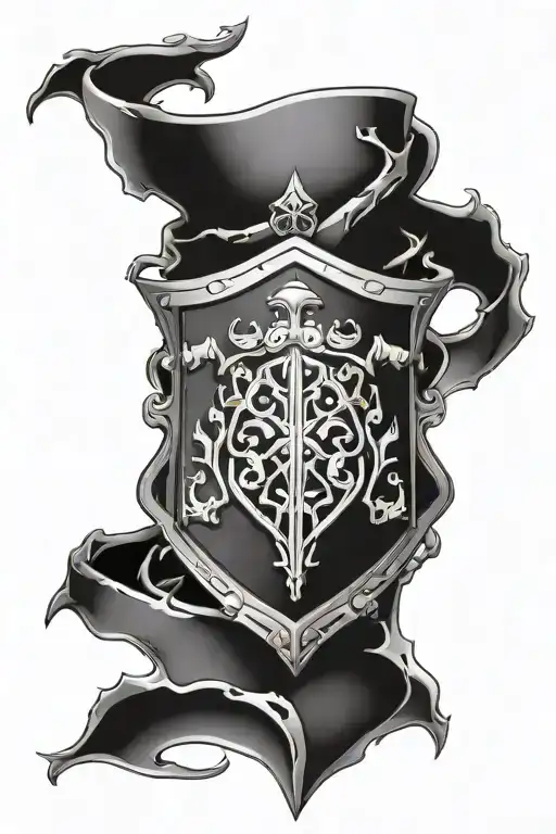 Bracelet with a shield heraldic armor tattoo design idea