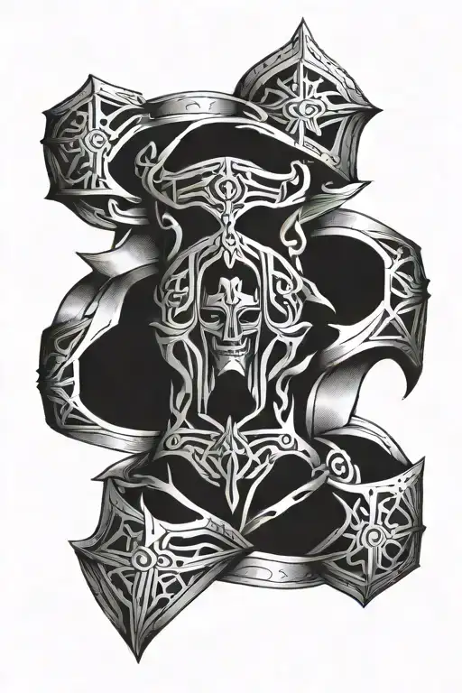 Bracelet armor tattoo design idea