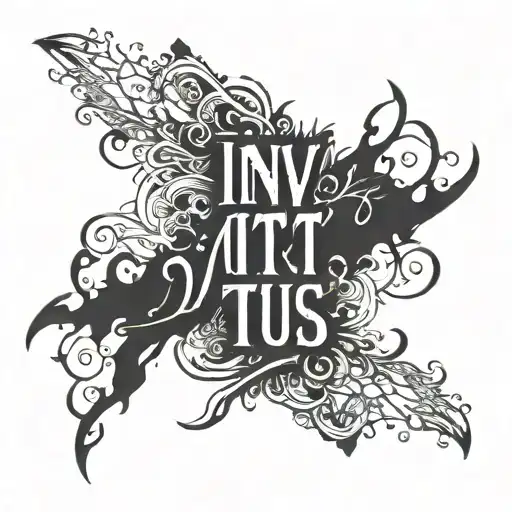 Invictus text tattoo design idea