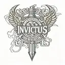 Invictus text tattoo design idea