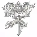 Invictus text tattoo design idea