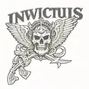Invictus text tattoo design idea