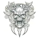 Invictus text tattoo design idea