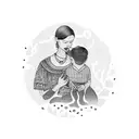 Mother and son embracing tattoo design idea