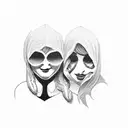 Mother and son embracing tattoo design idea