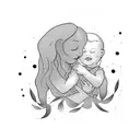 Mother and son embracing tattoo design idea
