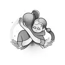 Mother and son embracing tattoo design idea