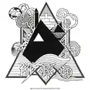 Incorporate traditional tattoo motifs with Pink Floyd album covers tattoo design idea