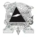 Incorporate traditional tattoo motifs with Pink Floyd album covers tattoo design idea