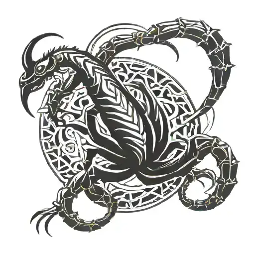 scorpion and anime tattoo design idea