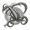 scorpion and anime tattoo design idea