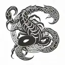 scorpion and anime tattoo design idea