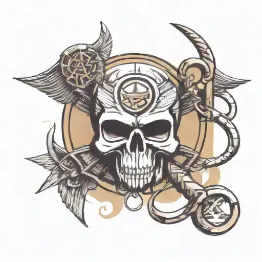 Egyptian Ankh modern design, with eye of horus modern design, Assassins Creed Style tattoo design idea