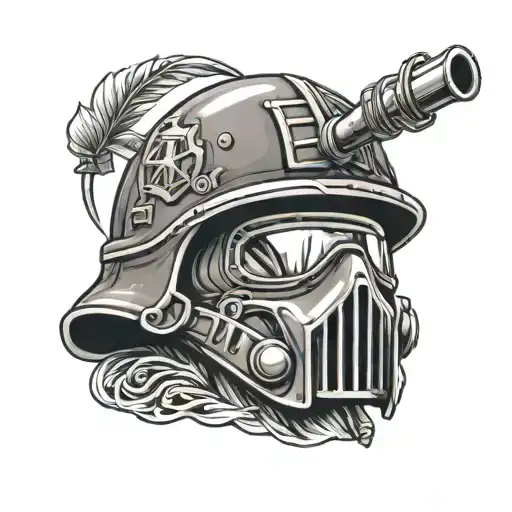 army helmet tattoo design idea