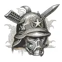army helmet tattoo design idea