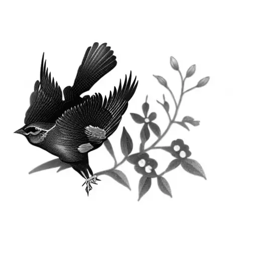 a red-winged blackbird tattoo design idea