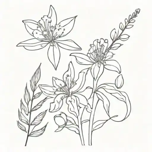 native Australian flowers growing tattoo design idea