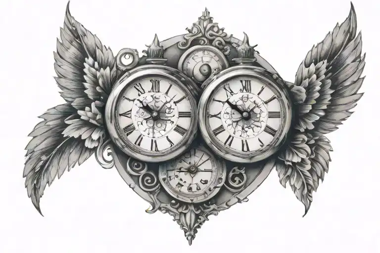 two clock faces on mans chest tattoo tattoo design idea