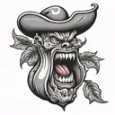 mouth eating a habanero pepper shakers tattoo design idea