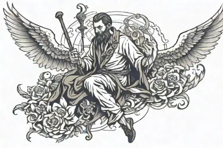 A man who walks with God can walk anywhere, hence I fear nothing tattoo design idea