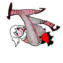 Black, white red pinup clown fishnets boots tattoo design idea