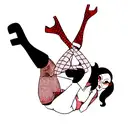 Black, white red pinup clown fishnets boots tattoo design idea