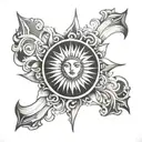 sun rays tattoo design idea