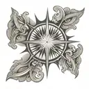 sun rays tattoo design idea