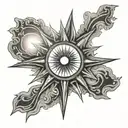 sun rays tattoo design idea