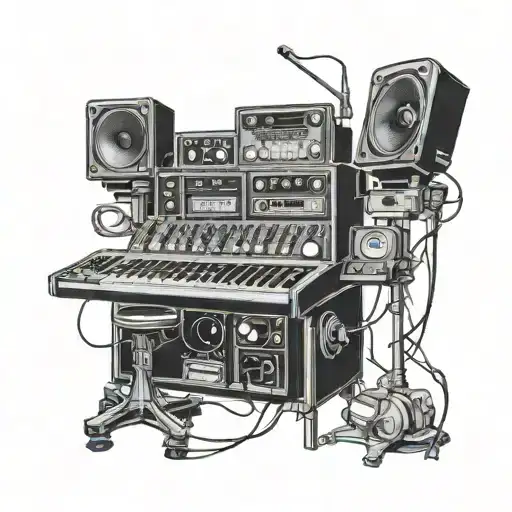 music studio mixing console tattoo design idea