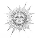 sun star and moon tattoo design idea