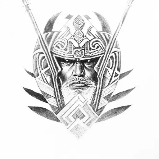 A Maori warrior engaged in a fierce battle tattoo design idea