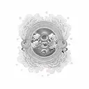 Intricate dotwork tattoo featuring Japanese cloud imagery tattoo design idea