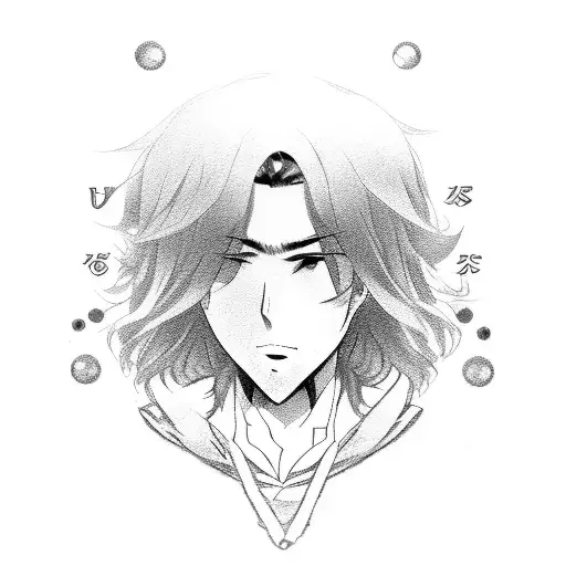 personagem de anime Osamu Dazai tattoo design idea