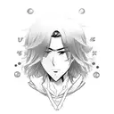 personagem de anime Osamu Dazai tattoo design idea