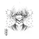 personagem de anime Osamu Dazai tattoo design idea